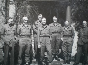 Robert Blake (far left)  during military training as an officer in the Royal Artillery 1939 - 1940.